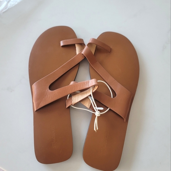 NEW MADEWELL The Gabi Asymmetric-Strap Leather Sandal size 9 1/2 - Picture 14 of 14